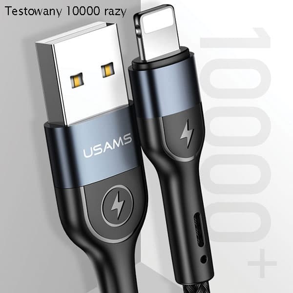 USAMS Καλώδιο πλεγμένο U48 lightning 1,2m 2A Γρήγορη φόρτιση LED πράσινο - Image 6