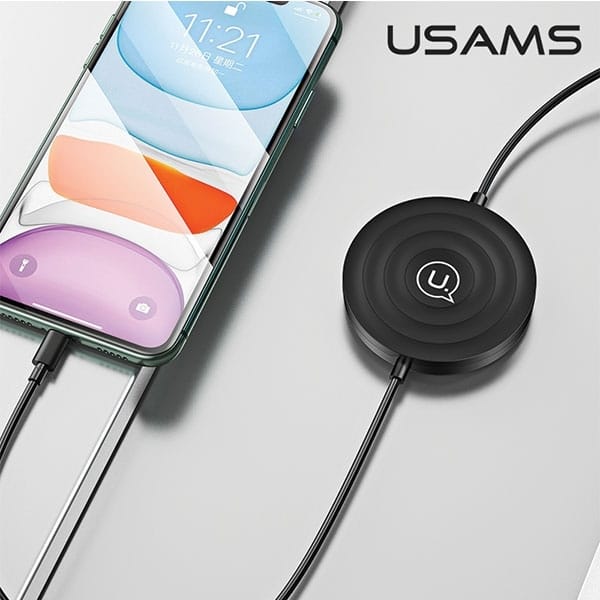 USAMS ασύρματη φόρτιση US-CC096 10W με καλώδιο lightning μαύρο - Image 2