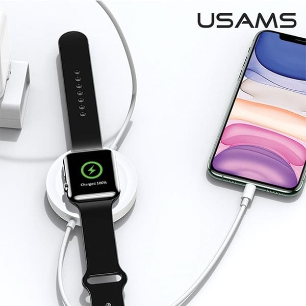 USAMS ασύρματη φόρτιση US-CC096 10W με καλώδιο lightning μαύρο - Image 4