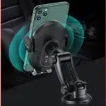 USAMS Αυτόματος ασύρματος φορτιστής US-CD131 15W για παρμπρίζ/ταμπλό μαύρος - Image 2