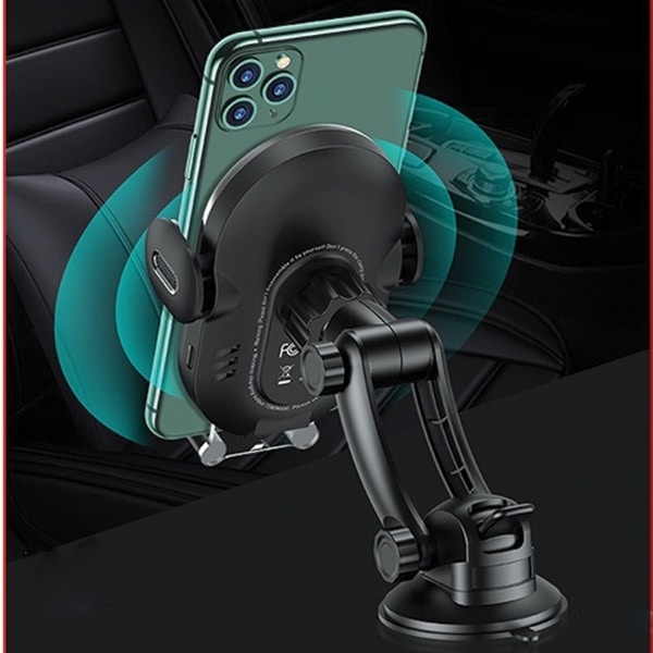 USAMS Αυτόματος ασύρματος φορτιστής US-CD131 15W για παρμπρίζ/ταμπλό μαύρος - Image 2