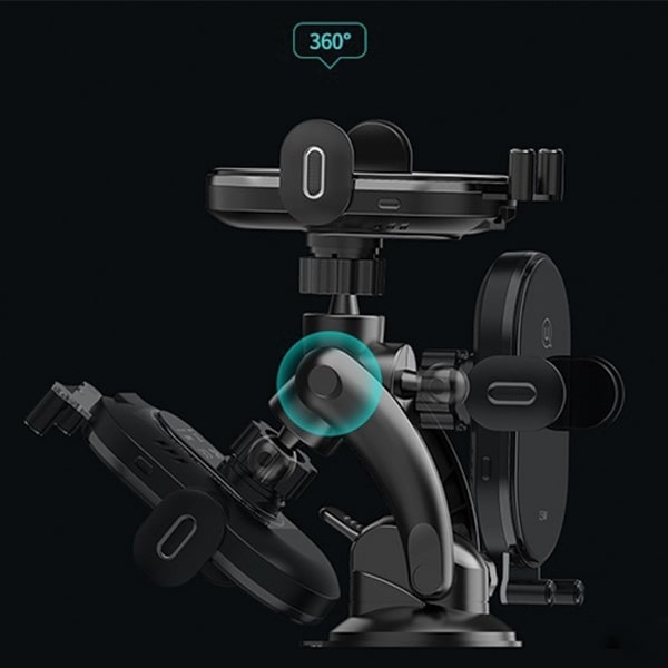 USAMS Αυτόματος ασύρματος φορτιστής US-CD131 15W για παρμπρίζ/ταμπλό μαύρος - Image 3