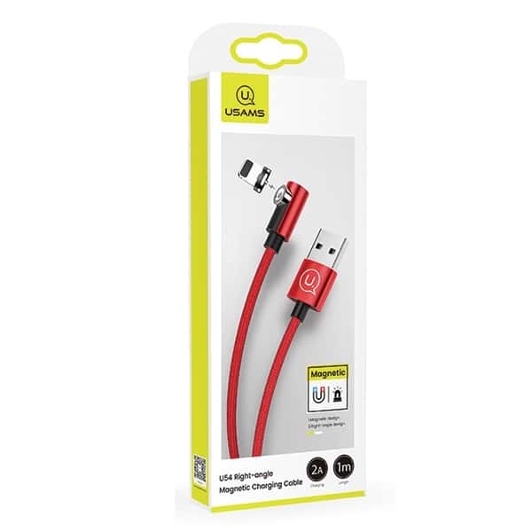 USAMS Καλώδιο Lightning 1m γωνιακό μαγνητικό κόκκινο/red SJ444USB02 (US-SJ444) - Image 8