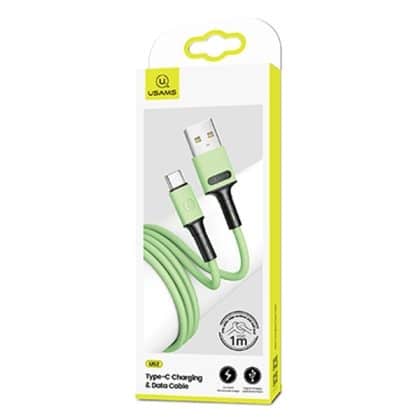 USAMS Καλώδιο U52 USB-C 2A Γρήγορη Φόρτιση 1μ πράσινο