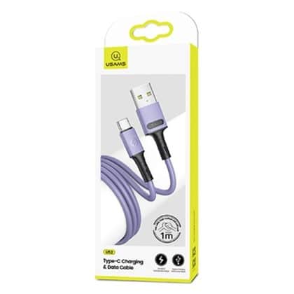 USAMS Καλώδιο U52 USB-C 2A Γρήγορη Φόρτιση 1m μωβ