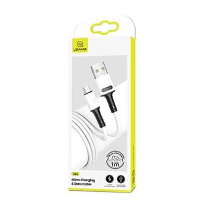 USAMS Καλώδιο U52 microUSB 2A Γρήγορη Φόρτιση 1m λευκό