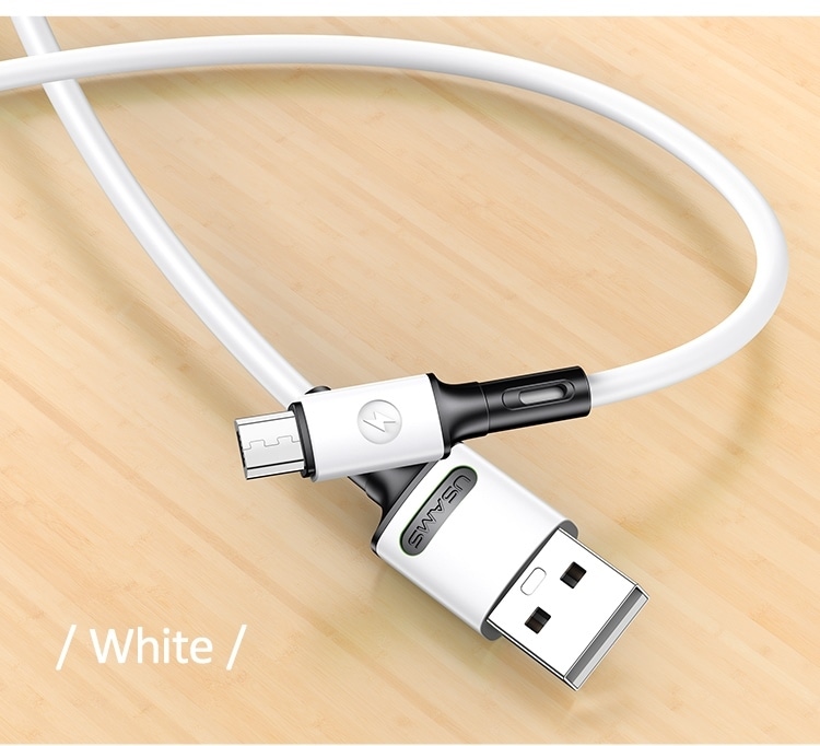 USAMS Καλώδιο U52 microUSB 2A Γρήγορη Φόρτιση 1m λευκό - Image 2