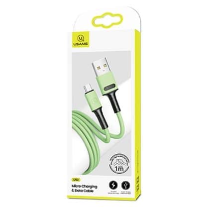 USAMS Καλώδιο U52 microUSB 2A Γρήγορη Φόρτιση 1m πράσινο