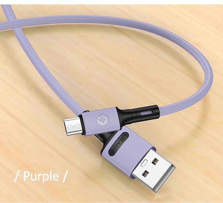 USAMS καλώδιο U52 microUSB 2A γρήγορης φόρτισης 1m μωβ - Image 2