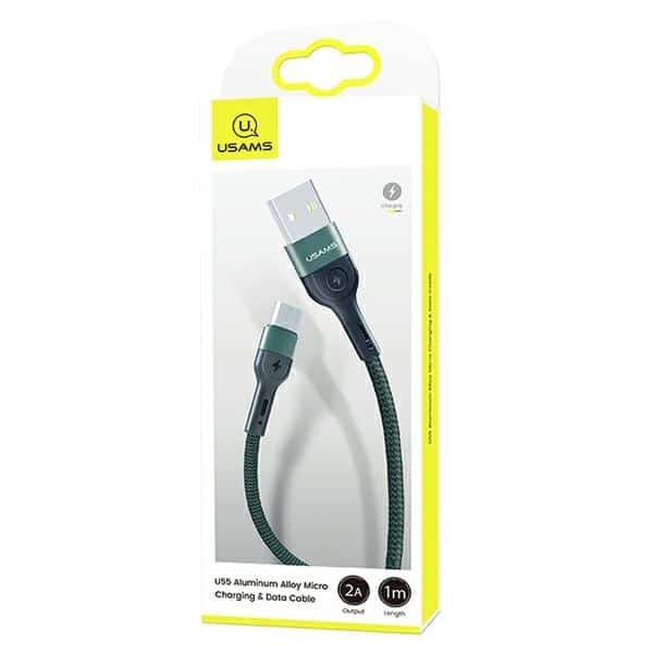 USAMS Καλώδιο πλεγμένο U55 2A micro USB 1m πράσινο - Image 7