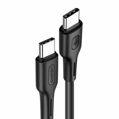 USAMS Καλώδιο U43 USB-C σε USB-C 100W PD Γρήγορη Φόρτιση 5A 1.2m μαύρο