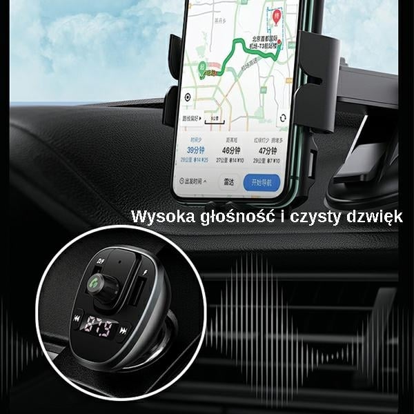 USAMS Σετ hands-free C21 με FM transmitter, Bluetooth 5.0, MP3, 2xUSB 3,4A μαύρο - Image 11