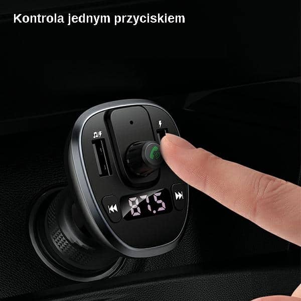 USAMS Σετ hands-free C21 με FM transmitter, Bluetooth 5.0, MP3, 2xUSB 3,4A μαύρο - Image 12