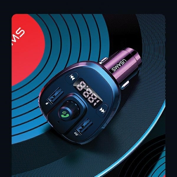 USAMS Σετ hands-free C21 με FM transmitter, Bluetooth 5.0, MP3, 2xUSB 3,4A μαύρο - Image 13