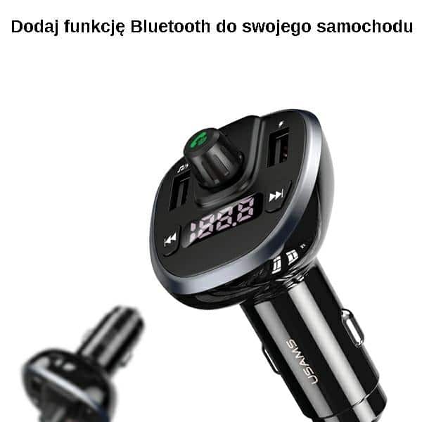 USAMS Σετ hands-free C21 με FM transmitter, Bluetooth 5.0, MP3, 2xUSB 3,4A μαύρο - Image 4