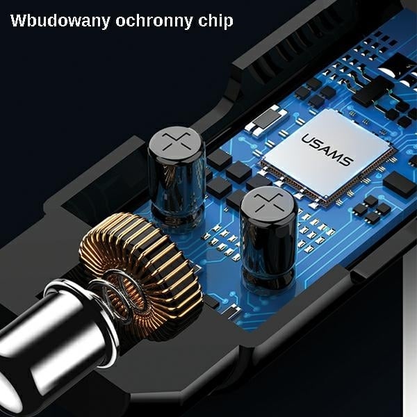 USAMS Σετ hands-free C21 με FM transmitter, Bluetooth 5.0, MP3, 2xUSB 3,4A μαύρο - Image 8