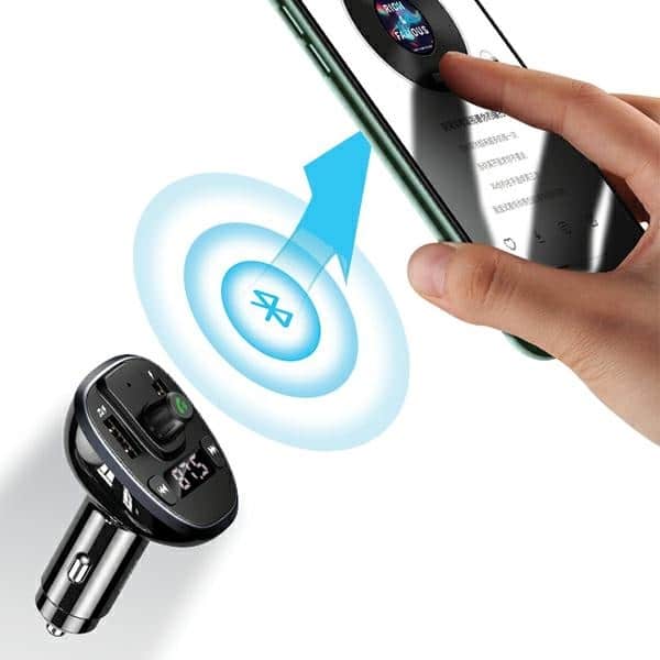 USAMS Σετ hands-free C21 με FM transmitter, Bluetooth 5.0, MP3, 2xUSB 3,4A μαύρο - Image 9
