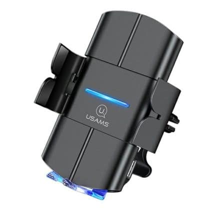 USAMS Αυτόματος ασύρματος φορτιστής US-CD133 10W για αεραγωγό μαύρος