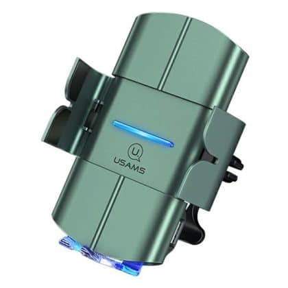 USAMS Αυτόματος ασύρματος φορτιστής US-CD133 10W για αεραγωγό, πράσινος