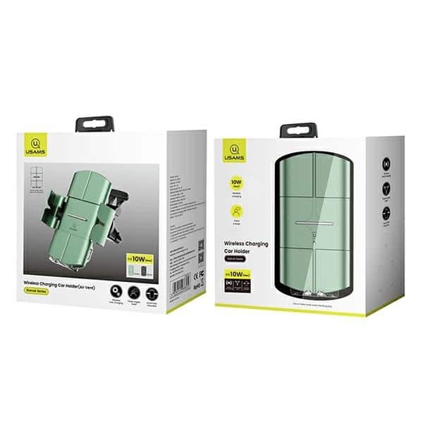 USAMS Αυτόματος ασύρματος φορτιστής US-CD133 10W για αεραγωγό, πράσινος - Image 10