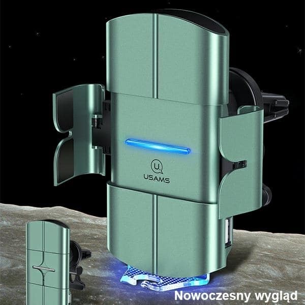 USAMS Αυτόματος ασύρματος φορτιστής US-CD133 10W για αεραγωγό, πράσινος - Image 3