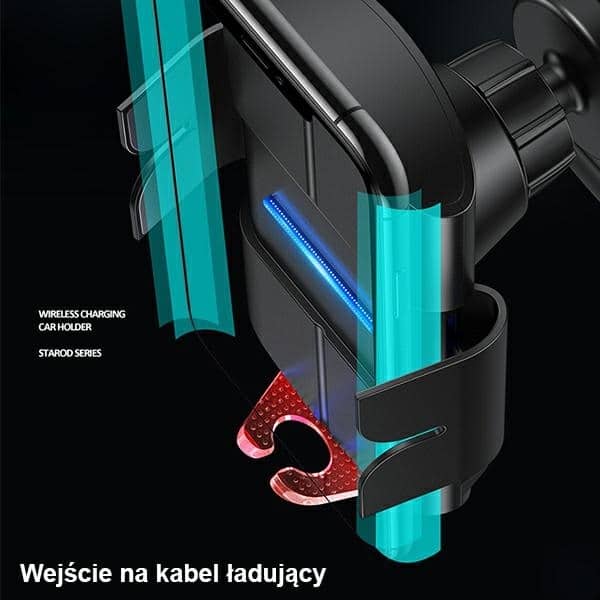 USAMS Αυτόματος ασύρματος φορτιστής US-CD133 10W για αεραγωγό, πράσινος - Image 7