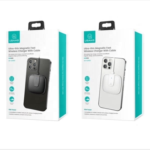 USAMS ασύρματη φόρτιση US-CD153 μαγνητική 15W για iPhone 12 σειρά λευκό - Image 3