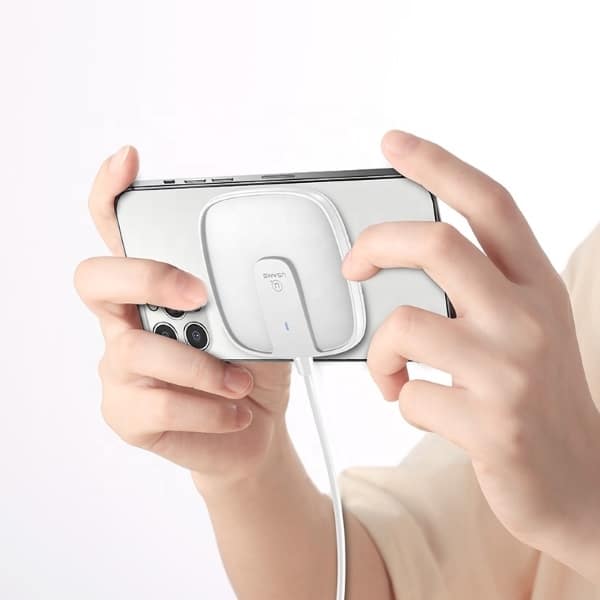 USAMS ασύρματη φόρτιση US-CD153 μαγνητική 15W για iPhone 12 σειρά λευκό - Image 2