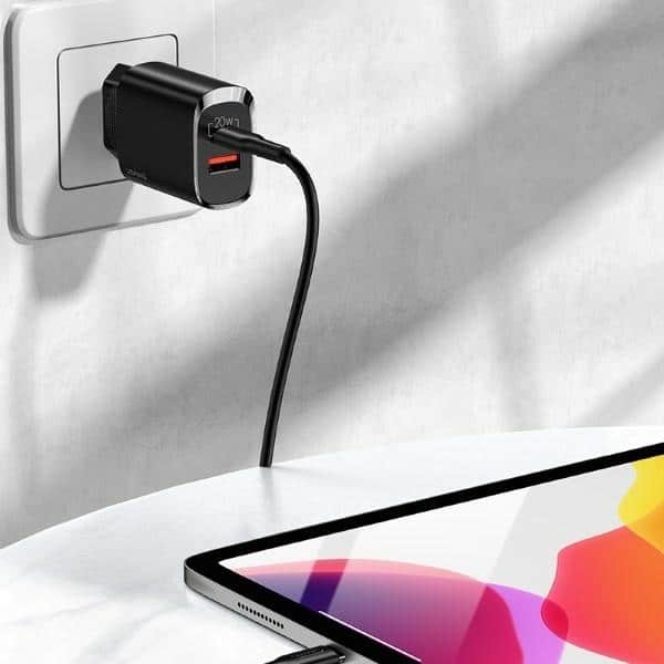 USAMS Φορτιστής δικτύου 1xUSB-C+1xUSB T35 20W (μόνο κεφαλή) PD3.0 +QC3.0 Γρήγορη φόρτιση μαύρος - Image 4