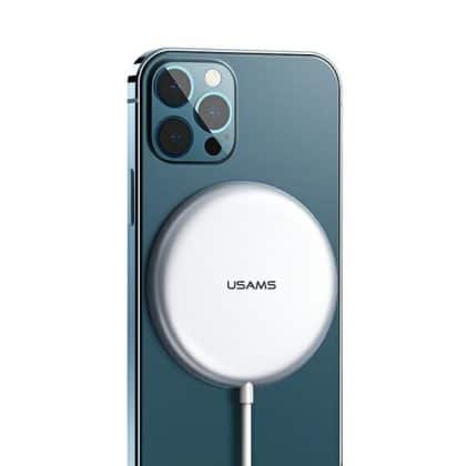 USAMS ασύρματη φόρτιση US-CD160 μαγνητική W2 15W αλουμινίου για iPhone 12 σειράς ασημί/silver CD160DZ01