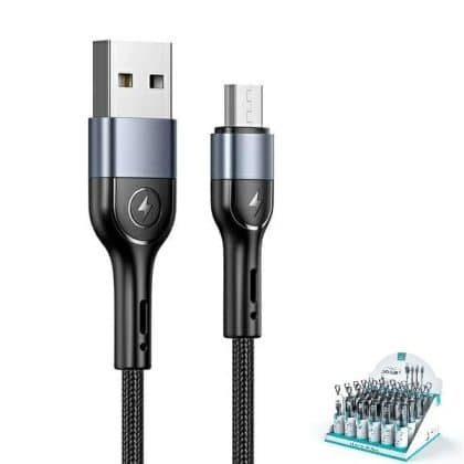 USAMS Καλώδιο πλεγμένο U55 2A micro USB 1τμχ. για σετ U55 μαύρο 1μ SJ450ZJ01 (US-SJ450) SJ450USBSG01