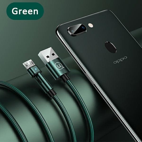 USAMS Καλώδιο πλεγμένο περιστροφικό U60 2A microUSB 1m πράσινο - Image 9