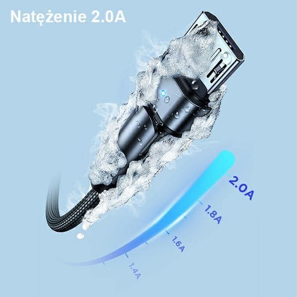 USAMS Καλώδιο πλεγμένο περιστροφικό U60 2A microUSB 1m πράσινο - Image 8