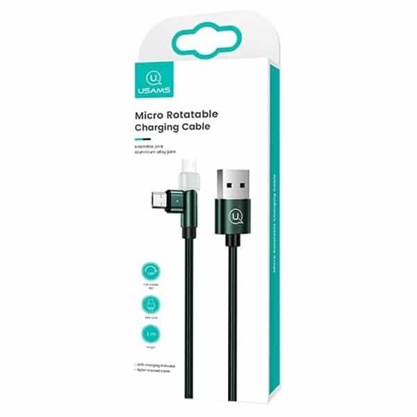 USAMS Καλώδιο πλεγμένο περιστροφικό U60 2A microUSB 1m πράσινο - Image 10