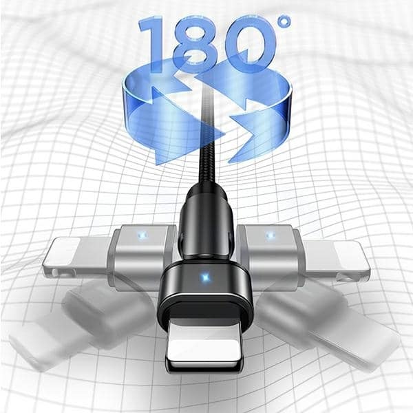 USAMS Καλώδιο πλεγμένο περιστροφικό U60 2A Lightning 1m πράσινο - Image 3