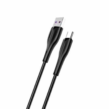 USAMS Καλώδιο U38 USB-C 5A Γρήγορης Φόρτισης για OPPO/HUAWEI 1m μαύρο