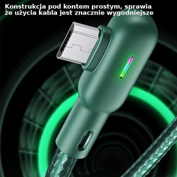 USAMS Καλώδιο MicroUSB 2A 1,2m γωνιακό u57 πράσινο - Image 2