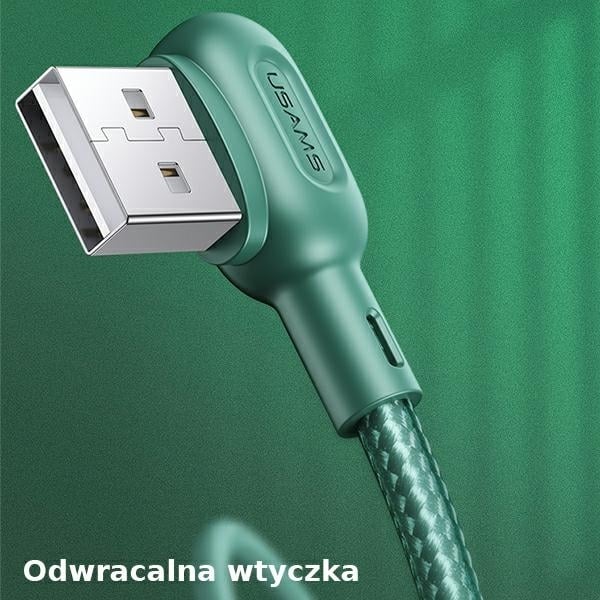 USAMS Καλώδιο MicroUSB 2A 1,2m γωνιακό u57 πράσινο - Image 5
