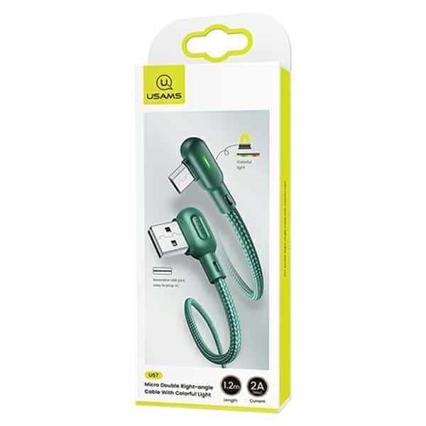 USAMS Καλώδιο MicroUSB 2A 1,2m γωνιακό u57 πράσινο - Image 10