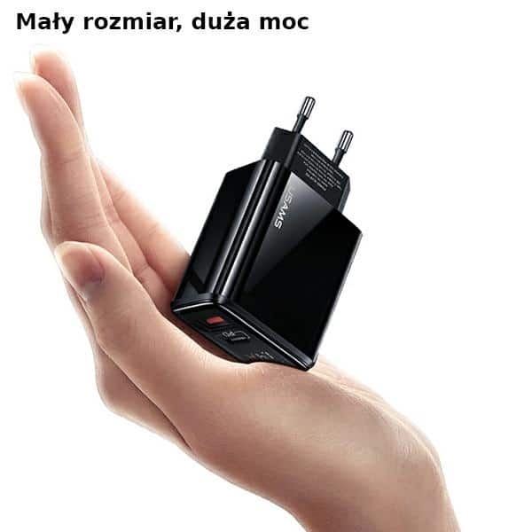 USAMS Φορτιστής δικτύου 1xUSB-C+1xUSB T40 20W LED (μόνο κεφαλή) PD3.0 +QC3.0 Γρήγορη φόρτιση μαύρος - Image 9