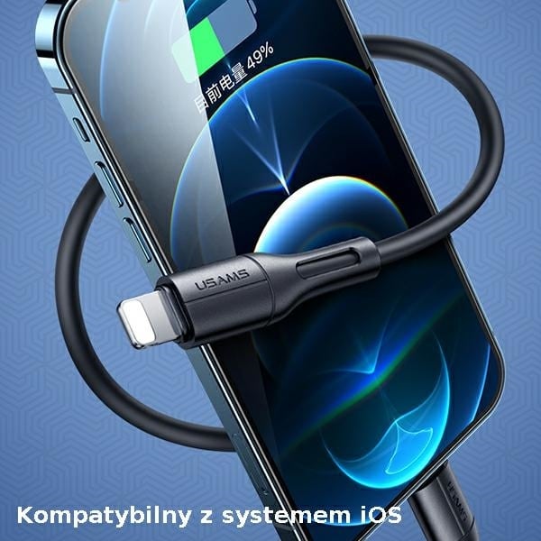 USAMS Καλώδιο U68 lightning 2A Γρήγορη Φόρτιση 1m μαύρο/black SJ500USB01 (US-SJ500) - Image 5