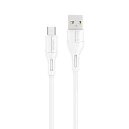 USAMS Καλώδιο U68 microUSB 2A Γρήγορη Φόρτιση 1m λευκό