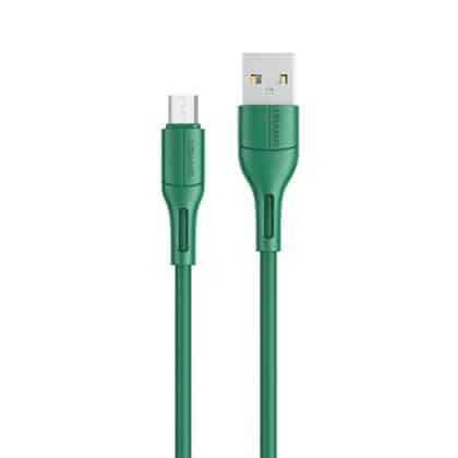 USAMS Καλώδιο U68 microUSB 2A Γρήγορη Φόρτιση 1m πράσινο