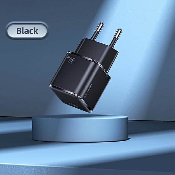 USAMS Φορτιστής δικτύου 1xUSB-C T45 mini 30W (μόνο κεφαλή) PD3.0 Γρήγορη φόρτιση μαύρος/black CC148TC01 (US-CC148) - Image 12