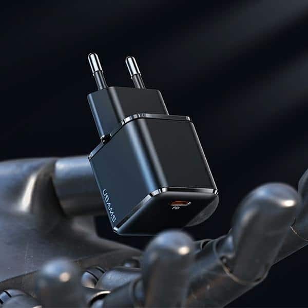 USAMS Φορτιστής δικτύου 1xUSB-C T45 mini 30W (μόνο κεφαλή) PD3.0 Γρήγορη φόρτιση μαύρος/black CC148TC01 (US-CC148) - Image 4