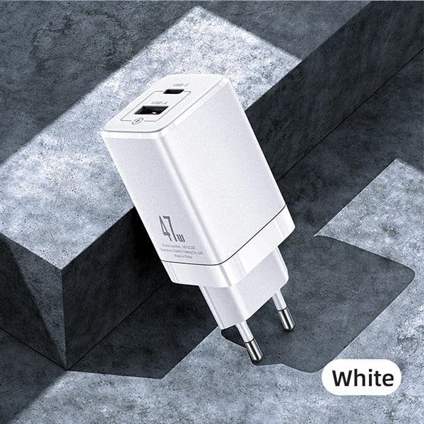 USAMS Φορτιστής δικτύου T41 USB-C+USB GaN 47W PD+QC (μόνο κεφαλή) Γρήγορη φόρτιση λευκό/white CC137TC02 (US-CC137) - Image 2