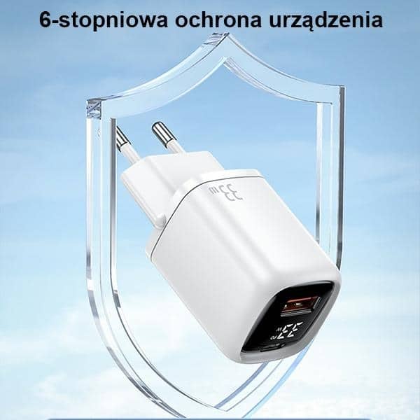 USAMS Φορτιστής δικτύου 1xUSB-C+1xUSB T46 33W (μόνο κεφαλή) PD3.0 +QC3.0 Γρήγορη φόρτιση μαύρος - Image 6