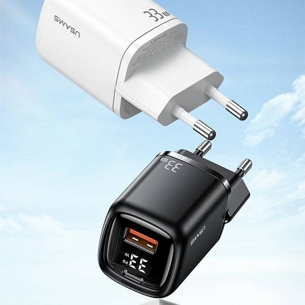 USAMS Φορτιστής δικτύου 1xUSB-C+1xUSB T46 33W (μόνο κεφαλή) PD3.0 +QC3.0 Γρήγορη φόρτιση μαύρος - Image 8