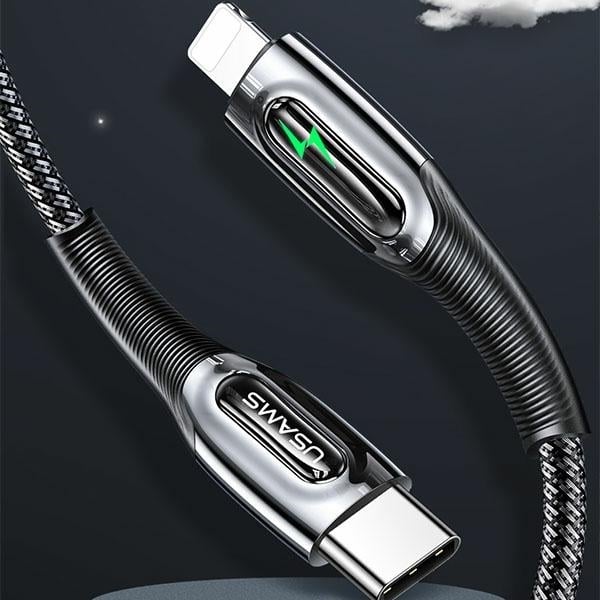 USAMS Καλώδιο USB-C σε Lightning Smart Power-off 20W PD 1.2m σκούρο πράσινο - Image 2