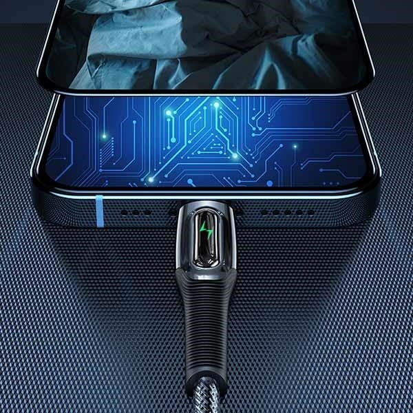 USAMS Καλώδιο USB-C σε Lightning Smart Power-off 20W PD 1.2m σκούρο πράσινο - Image 4